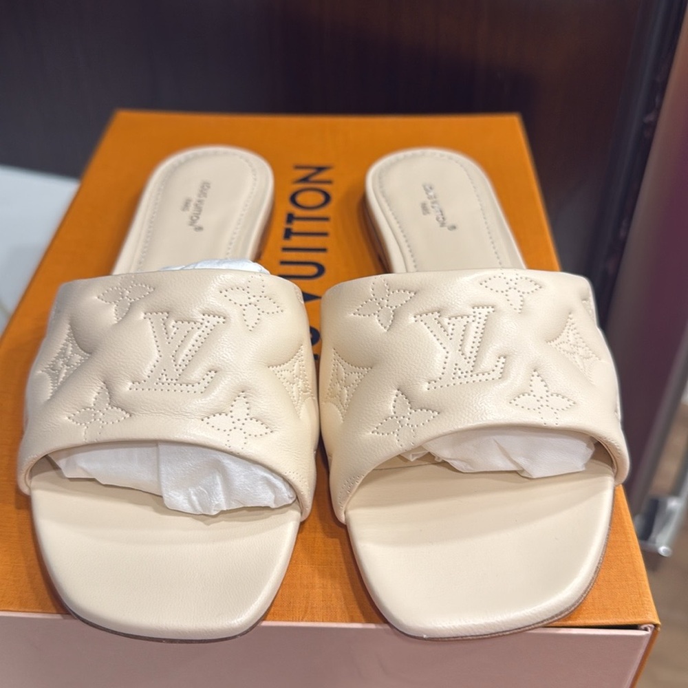 BNIB LOUIS VUITTON NUDE EMPRIENTE LEATHER SLIDES SIZE 38 - Picture 3 of 4